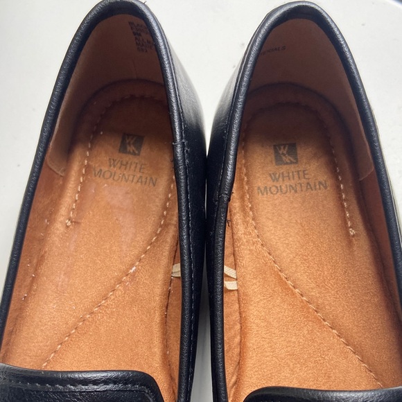 White Mountain Black Leather Slip-On Loafers - Picture 2 of 9